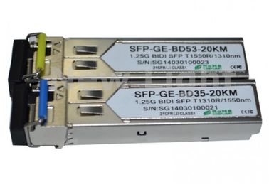 কেনা 1 জি একক মোড SFP BIDI ট্রান্সসিভার 1.25G 1310nm / 1550nm 20km এলসি / এসসি ডিডিএম WDM SFP online manufacture