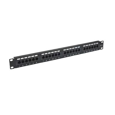 কেনা ধাতু সুরক্ষিত 24 পোর্ট RJ45 প্যাচ প্যানেল RoHS/UL/CE Cat5e/Cat6/Cat6a/Cat7 ইথারনেটের জন্য প্রত্যয়িত online manufacture