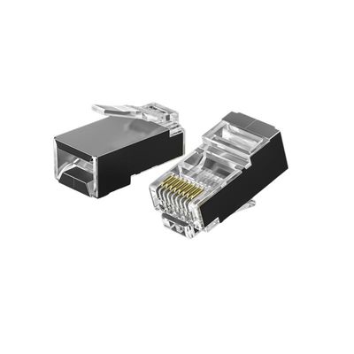 কেনা উচ্চ-কার্যকারিতা সম্পন্ন RJ45 সংযোগকারী, 50U সোনার প্রলেপযুক্ত যোগাযোগ সহ, ফ্লুক পাস এবং স্বচ্ছ জটমুক্ত ডিজাইন online manufacture