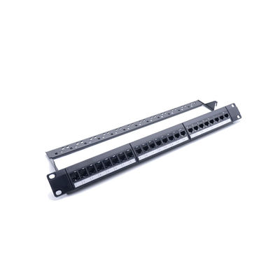 24 পোর্ট 1U উচ্চতা RJ45 প্যাচ প্যানেল 110 / ক্রোন আইডিসি কার্যকর নেটওয়ার্ক ম্যানেজমেন্টের জন্য সমাপ্তি
