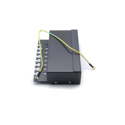 RJ45 ইথারনেট সমাপ্তির জন্য কালো 1U র্যাক মাউন্টযোগ্য ধাতব প্যাচ প্যানেল