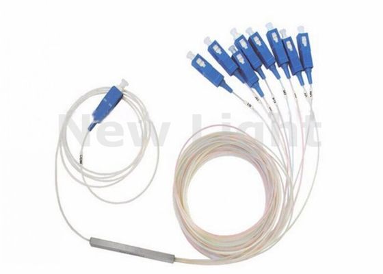 FTTH-এর জন্য SC UPC 1x8 PLC ফাইবার অপটিক স্প্লিটার, একক মোড এবং কম সন্নিবেশ ক্ষতি সহ, ইস্পাত টিউব প্রকার