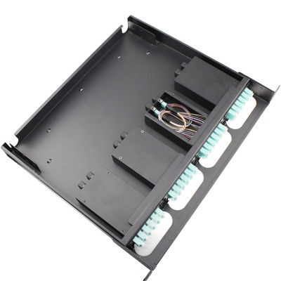FTTH/FTTB/FTTX নেটওয়ার্কের জন্য ১৪৪ কোর সর্বোচ্চ ক্ষমতা এবং স্টেইনলেস স্টিল উপাদান সহ ১ইউ ফাইবার অপটিক ডিস্ট্রিবিউশন ফ্রেম