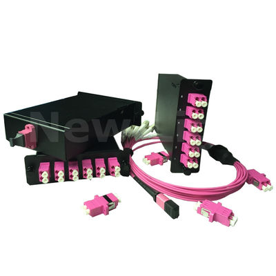 1 ইউ র্যাক মাউন্ট এমপিও ক্যাসেট মডিউল 144 কোর ওএম 3 মাল্টিমোড ফাইবার অপটিক ডিস্ট্রিবিউশন ফ্রেম সহ