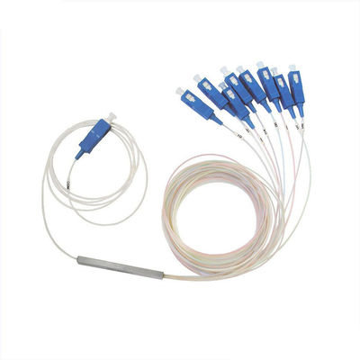 FTTH / CATV-এর জন্য 1260-1650nm অপারেটিং তরঙ্গদৈর্ঘ্য এবং স্টিল টিউব টাইপ সহ 1x8 পোর্ট কনফিগারেশন ফাইবার অপটিক স্প্লিটার