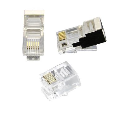স্বচ্ছ ডিজাইন ফ্লুক-পরীক্ষিত RJ45 সংযোগকারী CAT6 নেটওয়ার্কের জন্য 250 MHz ব্যান্ডউইথ সহ