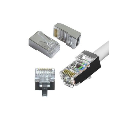 OEM CAT7 RJ45 সংযোগকারী 600MHz ব্যান্ডউইথ এবং নিম্ন ক্রসটালকের জন্য ফেরিট মণির সাথে