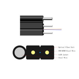 LSZH / পিভিসি / PE জ্যাকেট Simplex একক মোড ফাইবার G652A FTTH ড্রপ কেবল Aerial ব্যবহার