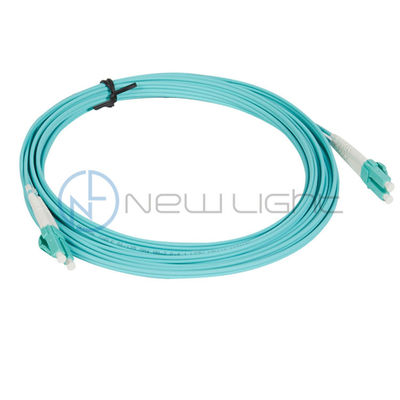 Aqua 100G FTTH বেস স্টেশন OM4 LSZH ডুপ্লেক্স ফাইবার অপটিক প্যাচ কর্ড হাই-স্পিড ডেটা ট্রান্সমিশনের জন্য